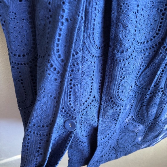 FARM RIO Eyelet Cotton Double-Breasted Trench Coat - Picture 8 of 16